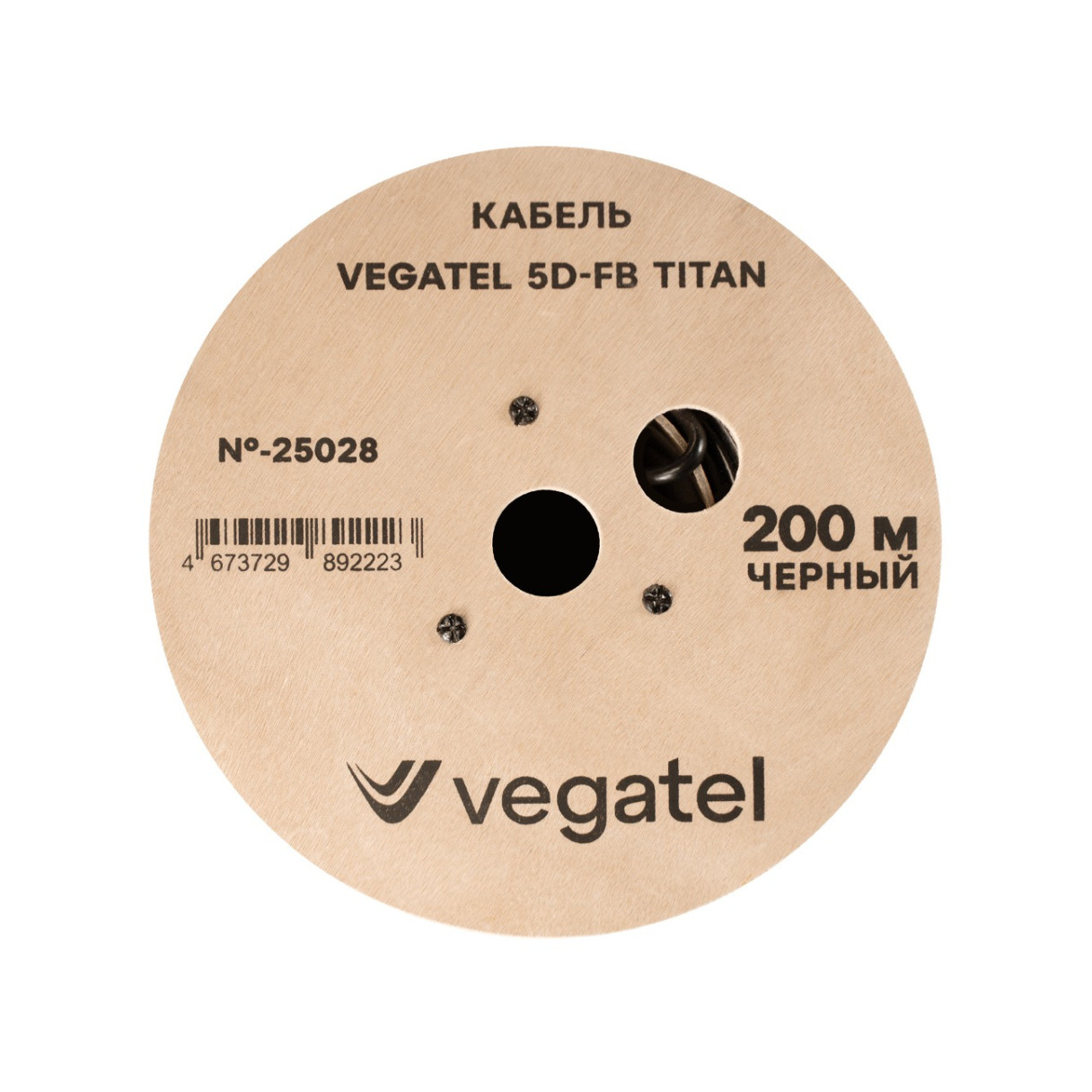 Кабель коаксиальный VEGATEL 5D-FB (Titan, черный) бухта 200м