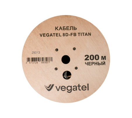 Кабель коаксиальный VEGATEL 8D-FB (Titan, черный) бухта 200м