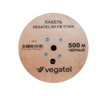 Кабель коаксиальный VEGATEL 8D-FB (Titan, черный) бухта 500м