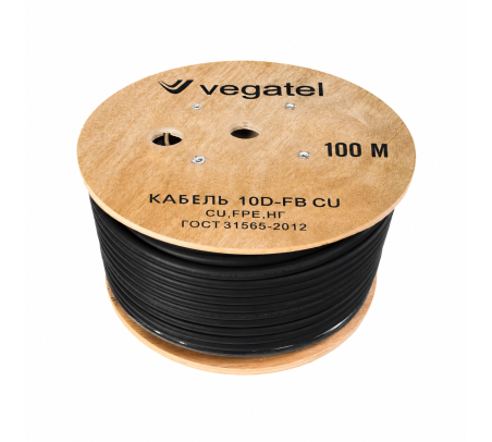 Кабель коаксиальный VEGATEL 10D-FB Cu (ГОСТ, черный) бухта 100м