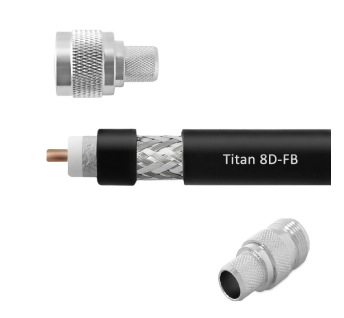 Кабельная сборка 8D/FB (Titan, черный) (N-male - N-female) 1м