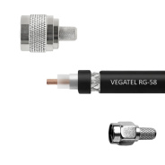 Кабельная сборка VEGATEL RG-58 A/U Cu (ГОСТ, PE, черный) (SMA-male - N-male)