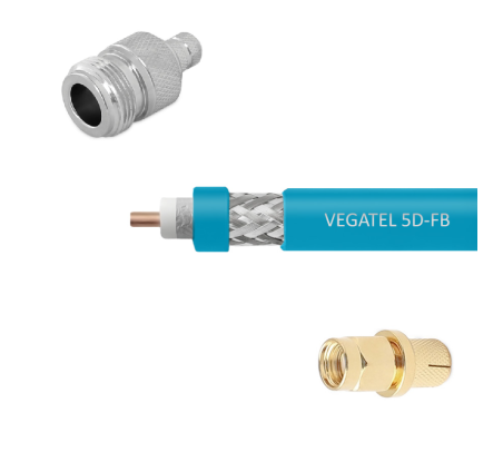 Кабельная сборка VEGATEL 5D-FB Cu (ГОСТ, синий) (SMA-male - N-211) 2 м