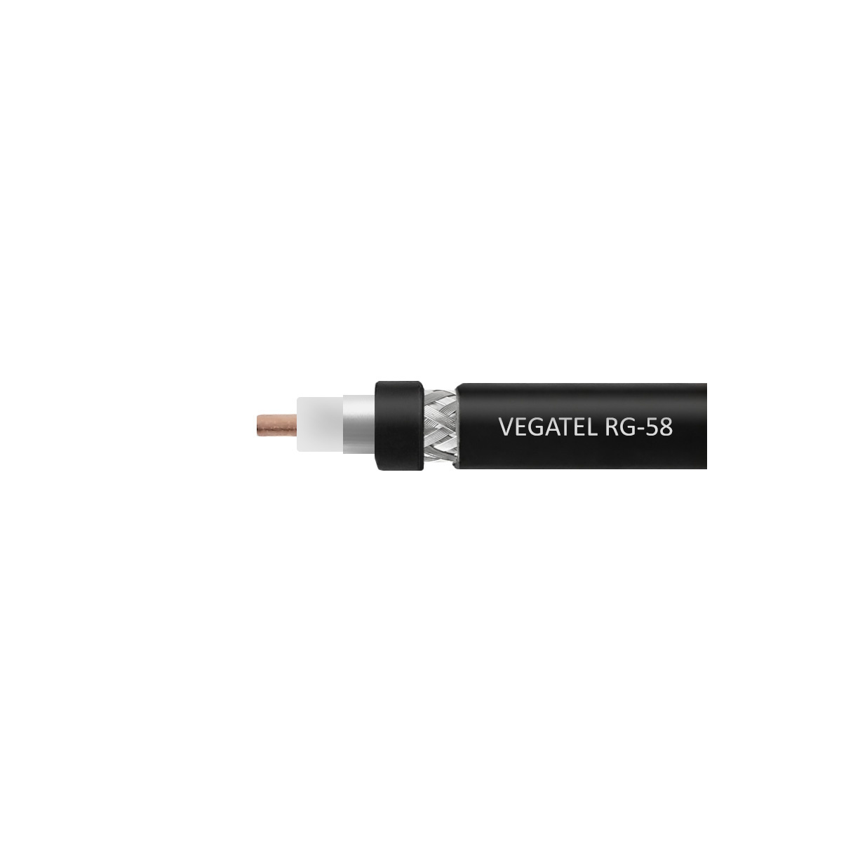 Кабель коаксиальный VEGATEL RG-58 A/U (ГОСТ, PVC, черный) бухта 100м