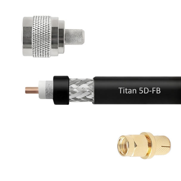 Кабельная сборка 5D/FB (Titan, черный) (N-male - SMA-male)