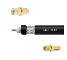 Кабельная сборка 5D/FB (Titan, черный) (SMA-male - SMA-female) 3 м