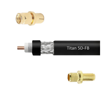 Кабельная сборка 5D/FB (Titan, черный) (SMA-male - SMA-female) 10м