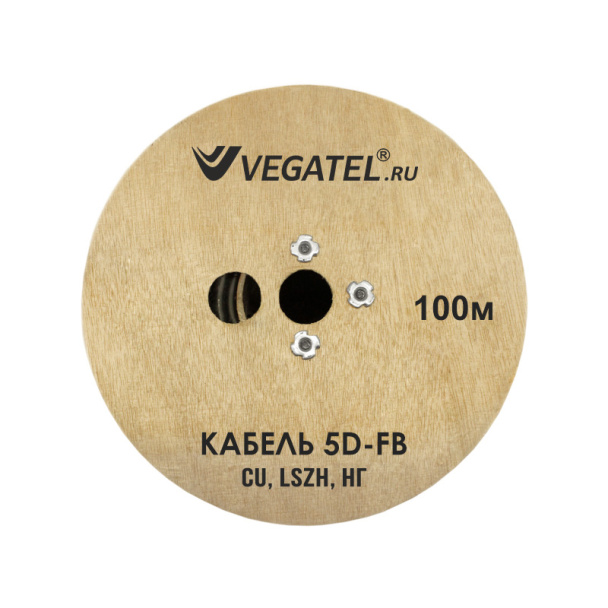 Кабель коаксиальный VEGATEL 5D-FB Cu (ГОСТ, синий) бухта 100м