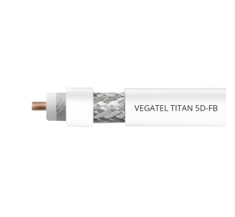 Кабель коаксиальный VEGATEL 5D-FB (Titan, белый) бухта 200м